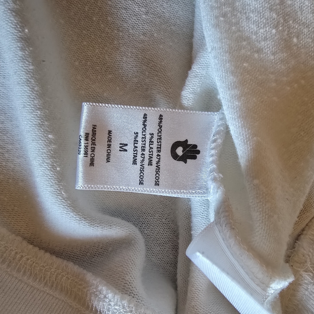 Spiritual Gangster Sweater Medium Shine Your Light White Ivory Blue - Picture 10 of 10